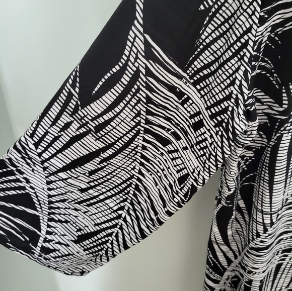 Palm Print Lace Up Plus Size Swim Suit Beach Cover Up Tunic New XXL - Picture 6 of 9